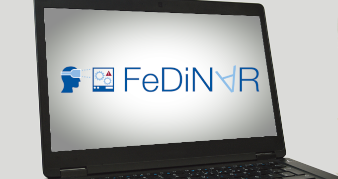 Projektlogo FeDiNAR auf Laptop-Bildschirm