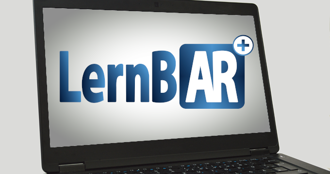 Projektlogo LernBAR auf Laptop-Bildschirm
