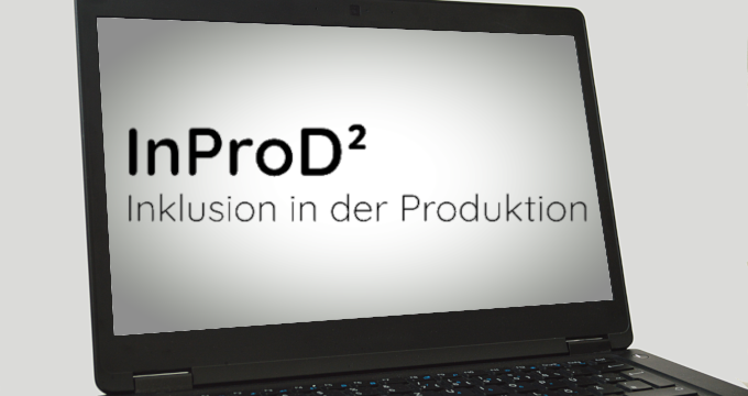 Projektlogo InProD² auf Laptop-Bildschirm