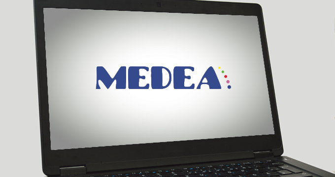 Projektlogo MEDEA auf Laptop-Oberfläche