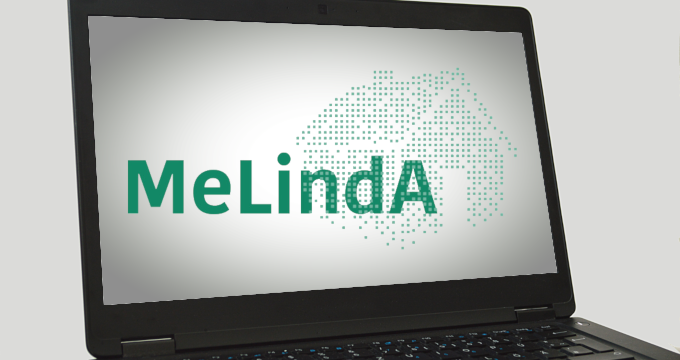 Projektlogo MELINDA auf Laptop-Oberfläche